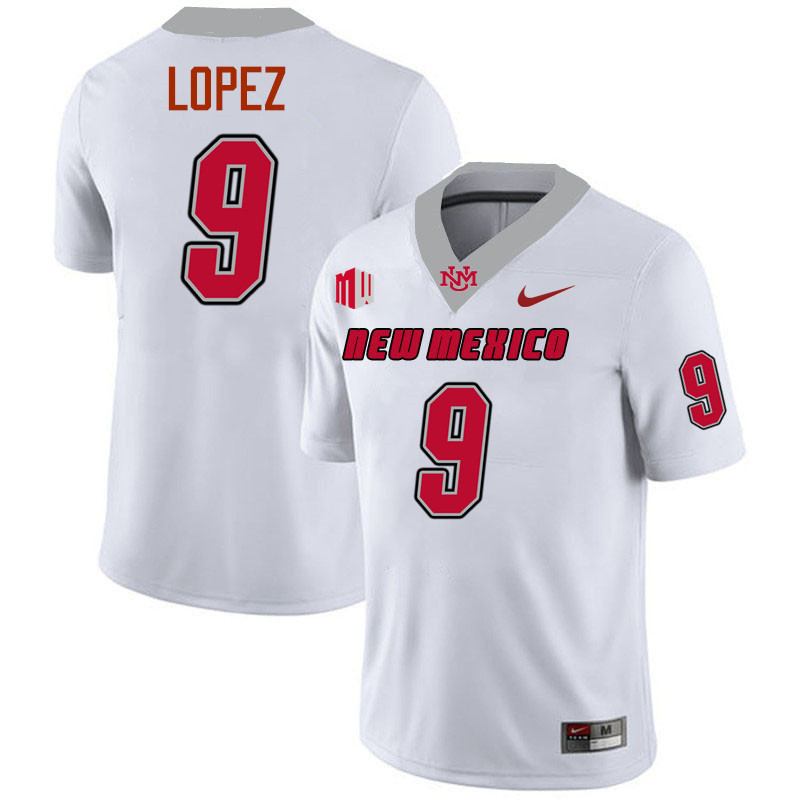 Gabriel Lopez UNM Lobos Jersey,New Mexico Lobos Football Jersey,Uniforms-White